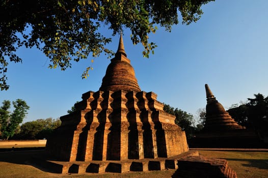 Ancient buddha statue. Sukhothai Historical Park, Sukhothai Province, Thailand