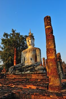 Ancient buddha statue. Sukhothai Historical Park, Sukhothai Province, Thailand