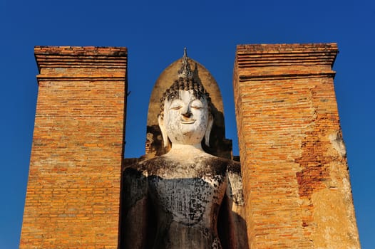 Ancient buddha statue. Sukhothai Historical Park, Sukhothai Province, Thailand