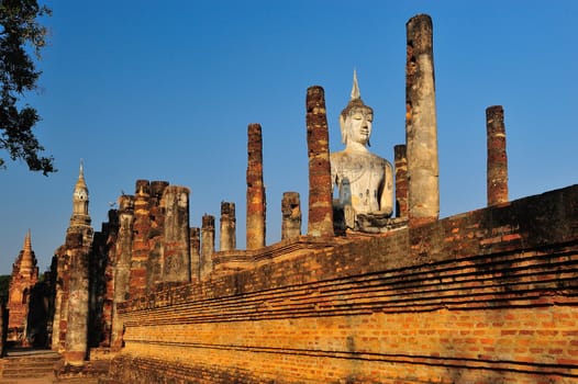 Ancient buddha statue. Sukhothai Historical Park, Sukhothai Province, Thailand