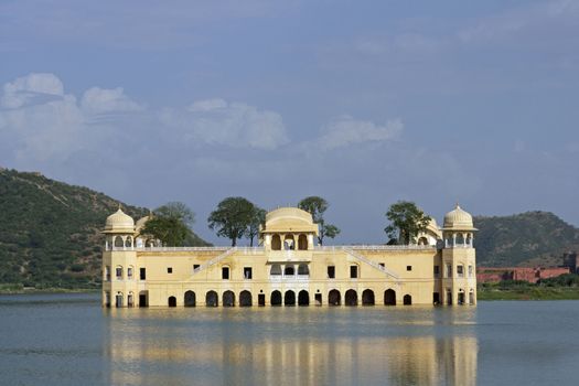 Water Palace (Jal Mahal) in the middle of Man Sagar Lake. Jaipur, Rajasthan, India. 18th Century