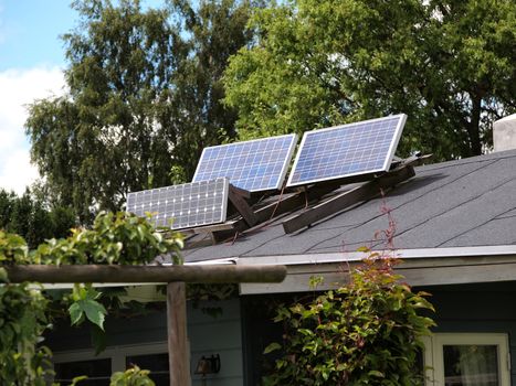 Modern design small solar panel for green, environmentally friendly energy           