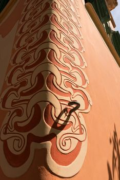 BARCELONA, SPAIN - JUNE 10, 2014: detail, house of Antoni Gaudi and museum in the Park Guell on June 10, 2014 in Barcelona. The park is with other works of Gaudi part of the Unesco world heritage sites.