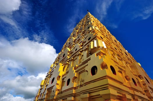 Golden Pagoda in the province of Kanchanaburi, Thailand