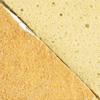 Yellow and brown coffee chiffon cake place as texture and background.