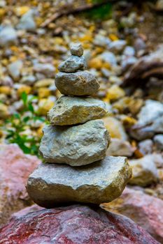 Stack of stones in high mountains Alps Austria