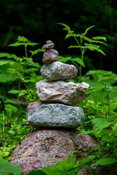 Stack of stones in high mountains Alps Austria