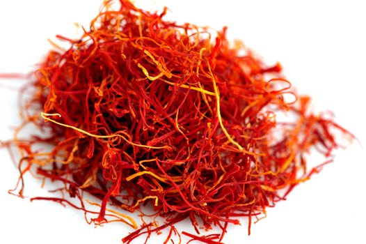 Isolated image of Saffron Spice on White Background