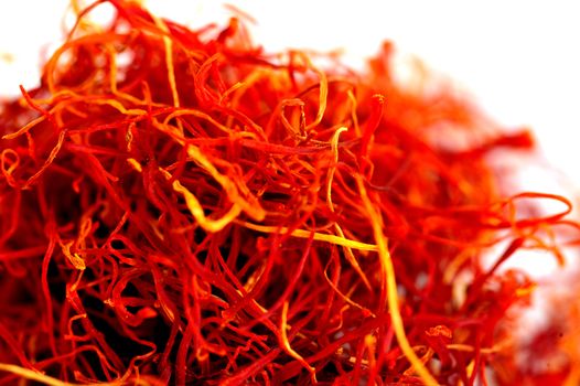 Isolated image of Saffron Spice on White Background