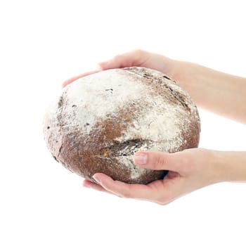 Delicious loaf on a white background