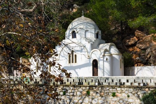 A small Greek orthodox church in Poros island in Greece