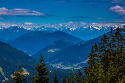 View at the high mountains Alps Austria