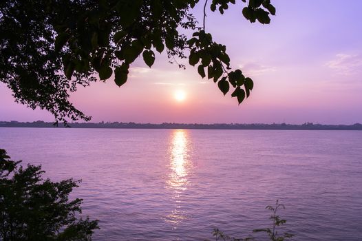 View from Lao to Thailand via Mekong River. Khammouane province. 