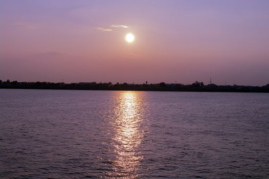 View from Laos to Thailand via Mekong River. Khammouane province. 