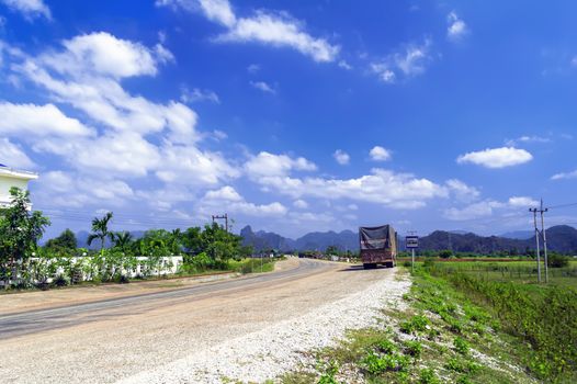 Bus Station. Roads of Laos. Khammouane province. 