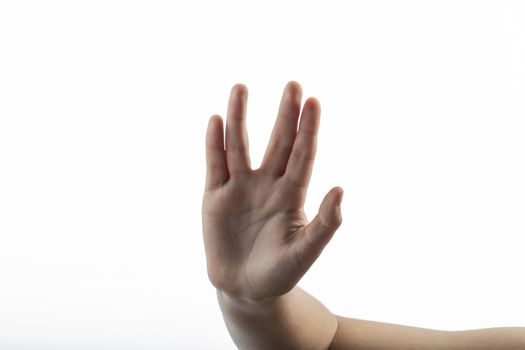 Young hands make Vulcan Salute: Long Live and Prosper