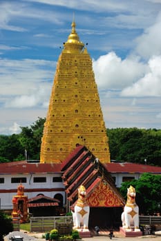 Golden Pagoda in the province of Kanchanaburi, Thailand