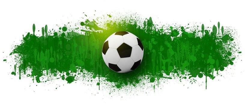 Soccer ball on the background of beautiful blots. Sports Concept
