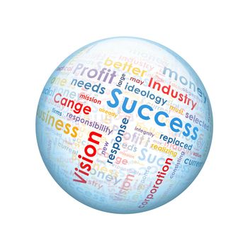 Business words. Spherical glossy button. Web element