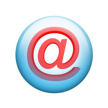 E-mail symbol. Spherical glossy button. Web element