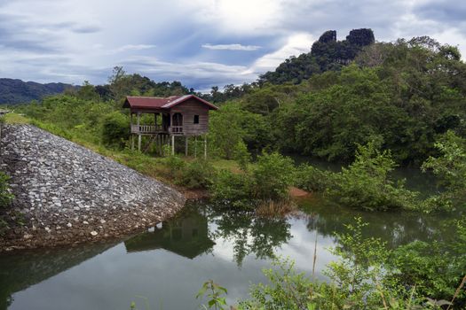 Fishing Lodge in Houay Ilan Village. Roads of Laos. Khammouane province. 