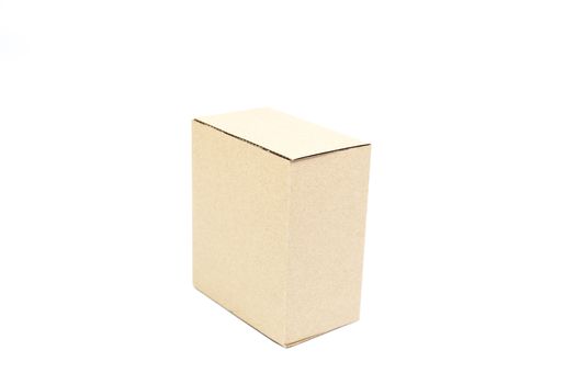 Brown paper box on white background. Rectangular paper box on a white background. Can be deployed easily.