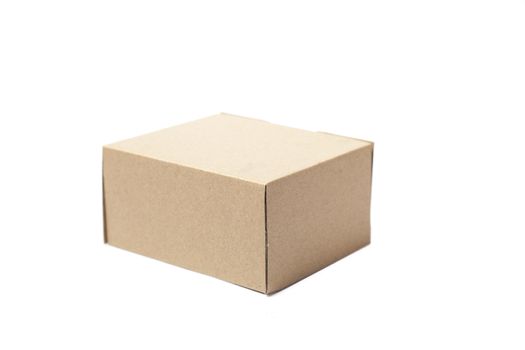 Brown paper box on white background. Rectangular paper box on a white background. Can be deployed easily.