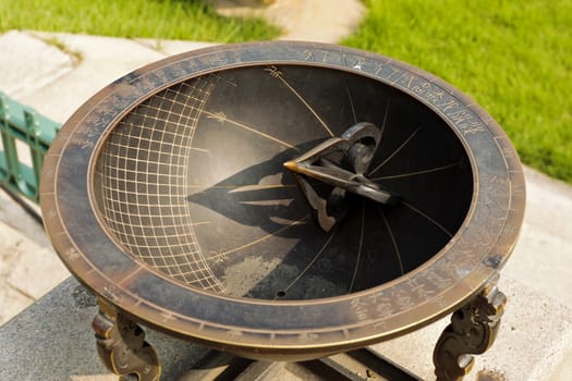Korean solar clock made of metal