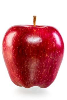 ripe juicy red apple isolated on white background