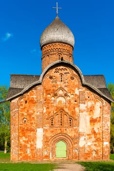 beautiful red brick church, orthodox