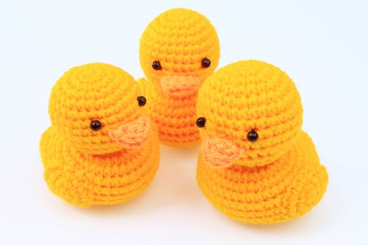 Handmade crochet duck dolls