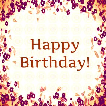 Digital computer graphic - postcard Happy Birthday!