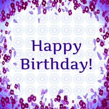 Digital computer graphic - postcard Happy Birthday!