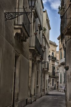 Old alley  in the old town of Lecce in the southern of Italy
