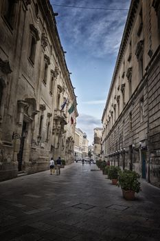 Carafa Palace in the old town of Lecce, previously Monastery of Saint Francis of Paola or Monastery of Paolotte Sisters, in the southern of Italy was  built in XVIII century and now it���s the Municipal House of Lecce