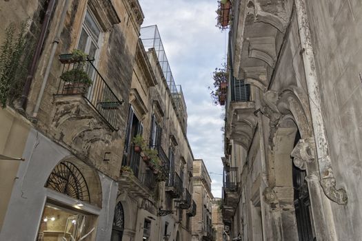 Old alley  in the old town of Lecce in the southern of Italy