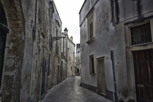 Old alley  in the old town of Lecce in the southern of Italy