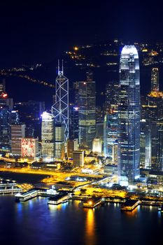 hong kong city skyline night 