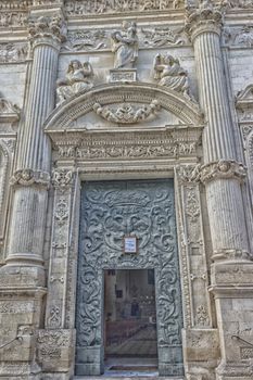 The Church of St. Mary of Constantinople and Saint Angel in the old town of Lecce in the southern of Italy (17th century)