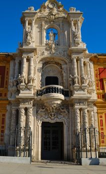 Saint Telmo Palace, Seville, Spain. The palace is one of the emblematic buildings of Sevillian Baroque architecture. 