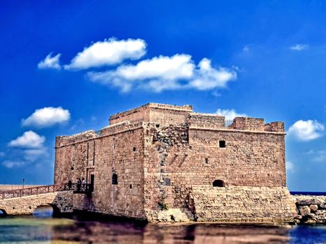 Medieval fort in Paphos port on Cyprus