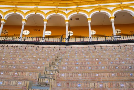 Bullring in the city of Seville, Spain.