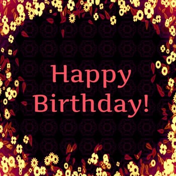 Description:	
Digital computer graphic - postcard Happy Birthday!