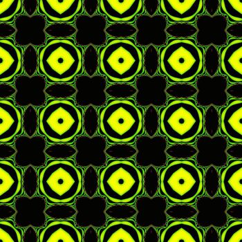 Description:	
Digital computer graphic - seamless decorative ornament in a yellow - black colors for design.