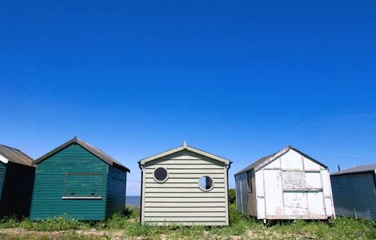 Beach huts on the coast 