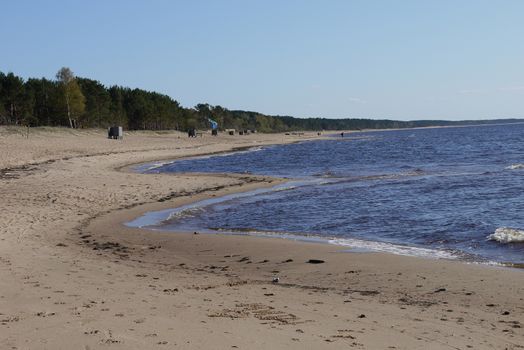 Latvian beach, Gulf of Riga with sand heart