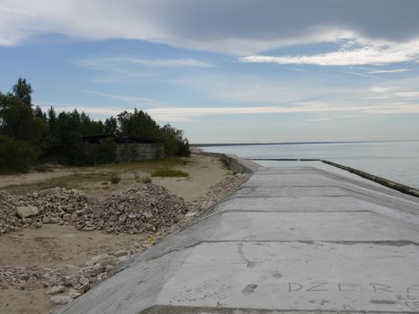 Emty industrial beach near Soviet military base