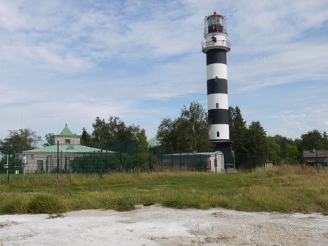 lighthouse in port of Riga in a good sunny day