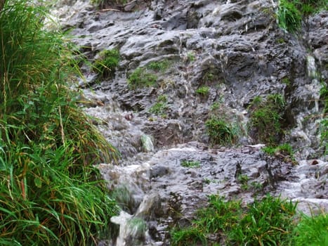 Waterfall in Scottish Highlands, beautiful mountain valley