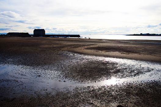 Sea Bay in the Scotland, empty beach